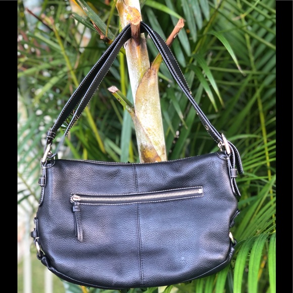 COACH BLACK LEATHER HOBO BUCKLE STRAP BAG - Picture 5 of 10